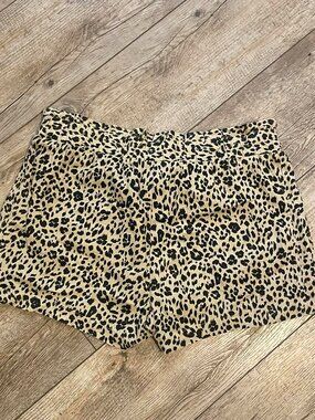 Women’s Shorts, Jolt Leopard Print Shorts with Tie Waist, Size M